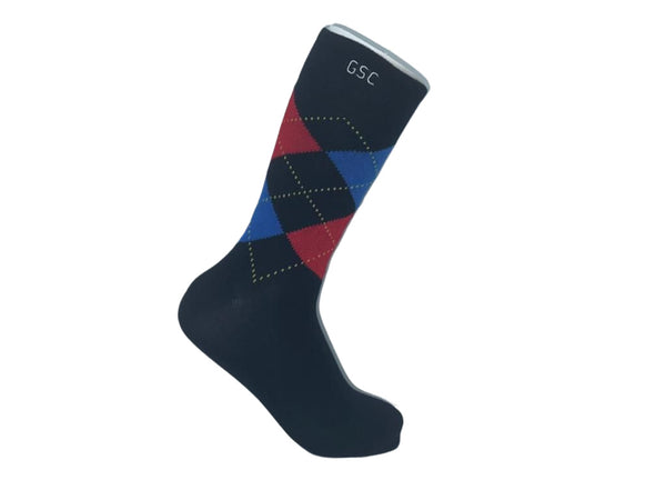 Black Triangle Plaid Bamboo Socks