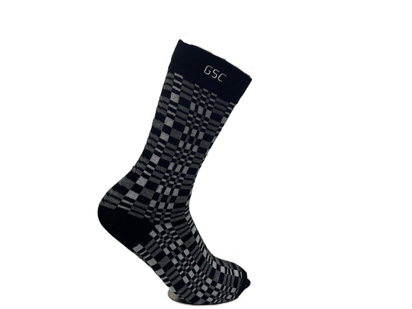 Black and White Checkered Bamboo Socks