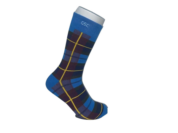 Light Blue Plaid Bamboo Socks