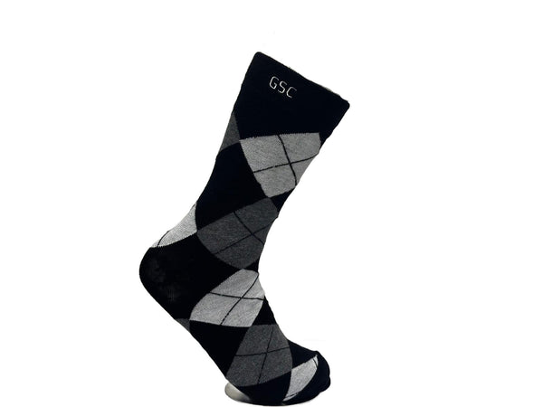 Black, Light and Grey Argyle Bamboo Socks